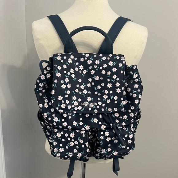Kate Spade Carley Fleurette Nylon Flap Backpack - Picture 5 of 15